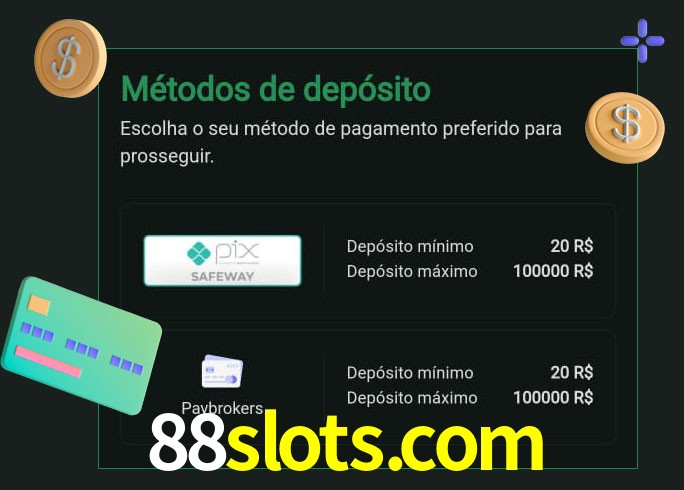 O cassino 88slots.com oferece uma grande variedade de métodos de pagamento