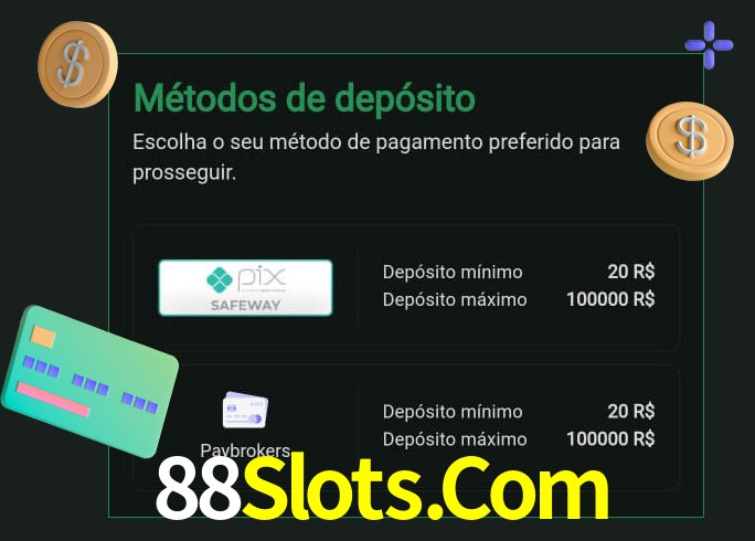 O cassino 88Slots.Com oferece uma grande variedade de métodos de pagamento